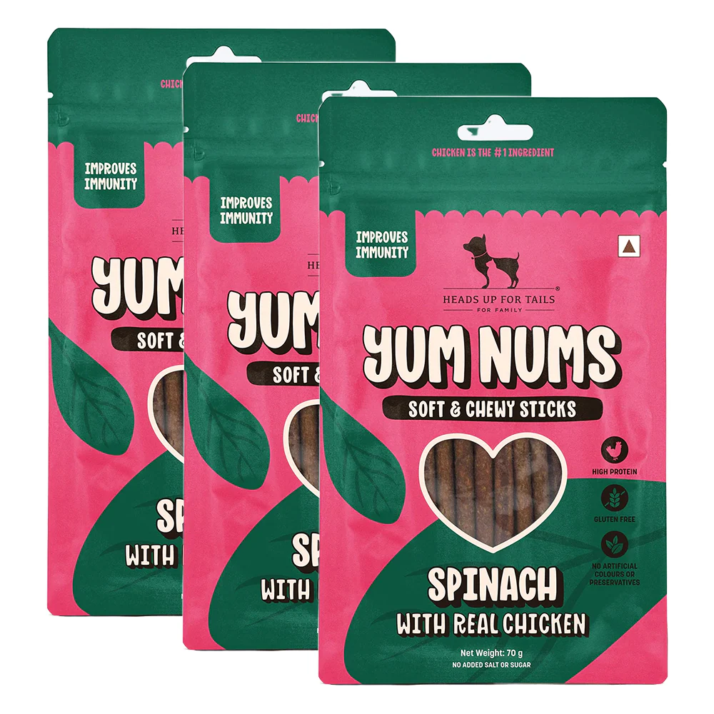 HUFT Yum Nums Soft and Chewy Spinach with Real Chicken Grain Free Stick Treats for Dogs - Image 9
