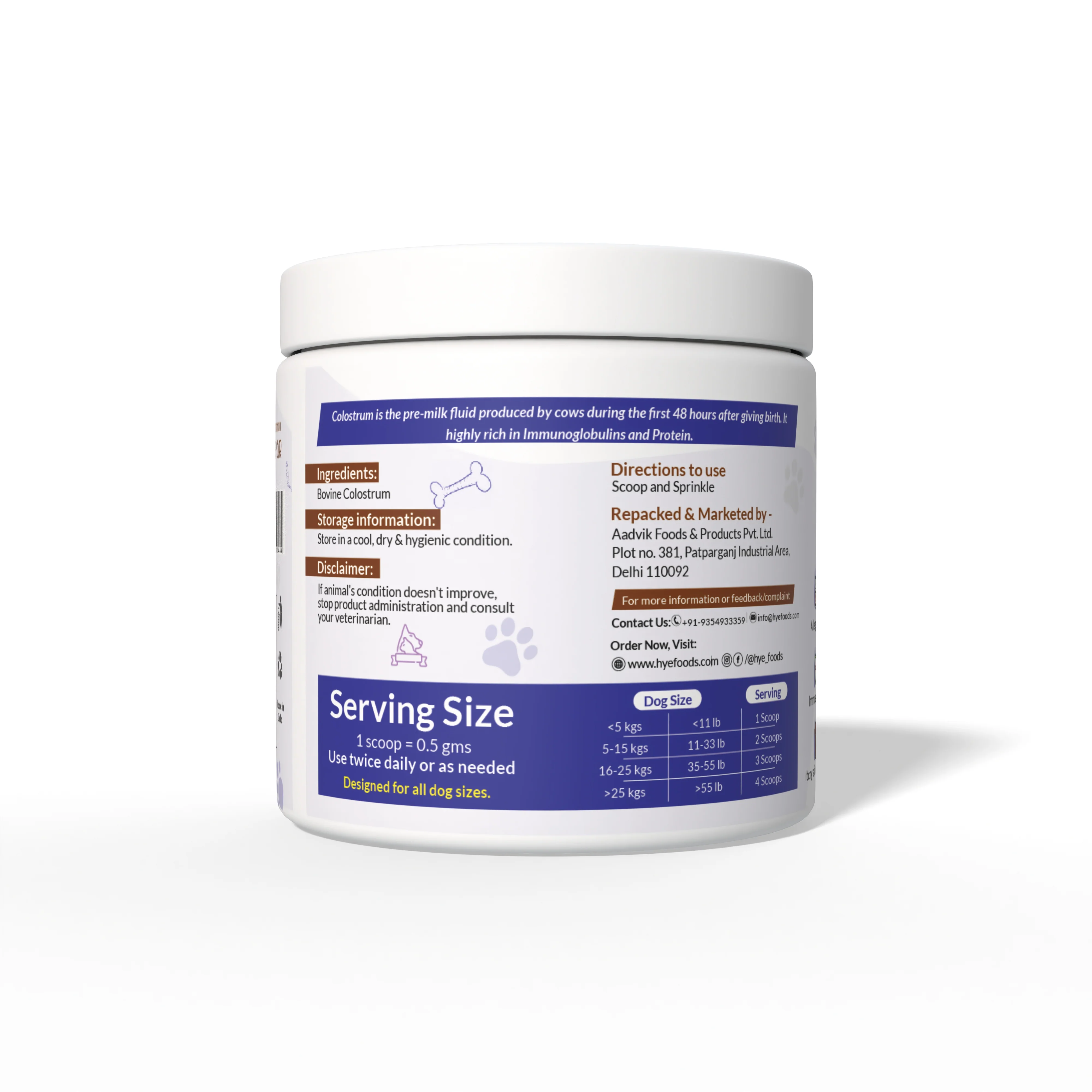 HYE Pets Bovine Colostrum Powder for Dogs & Cats - Image 2