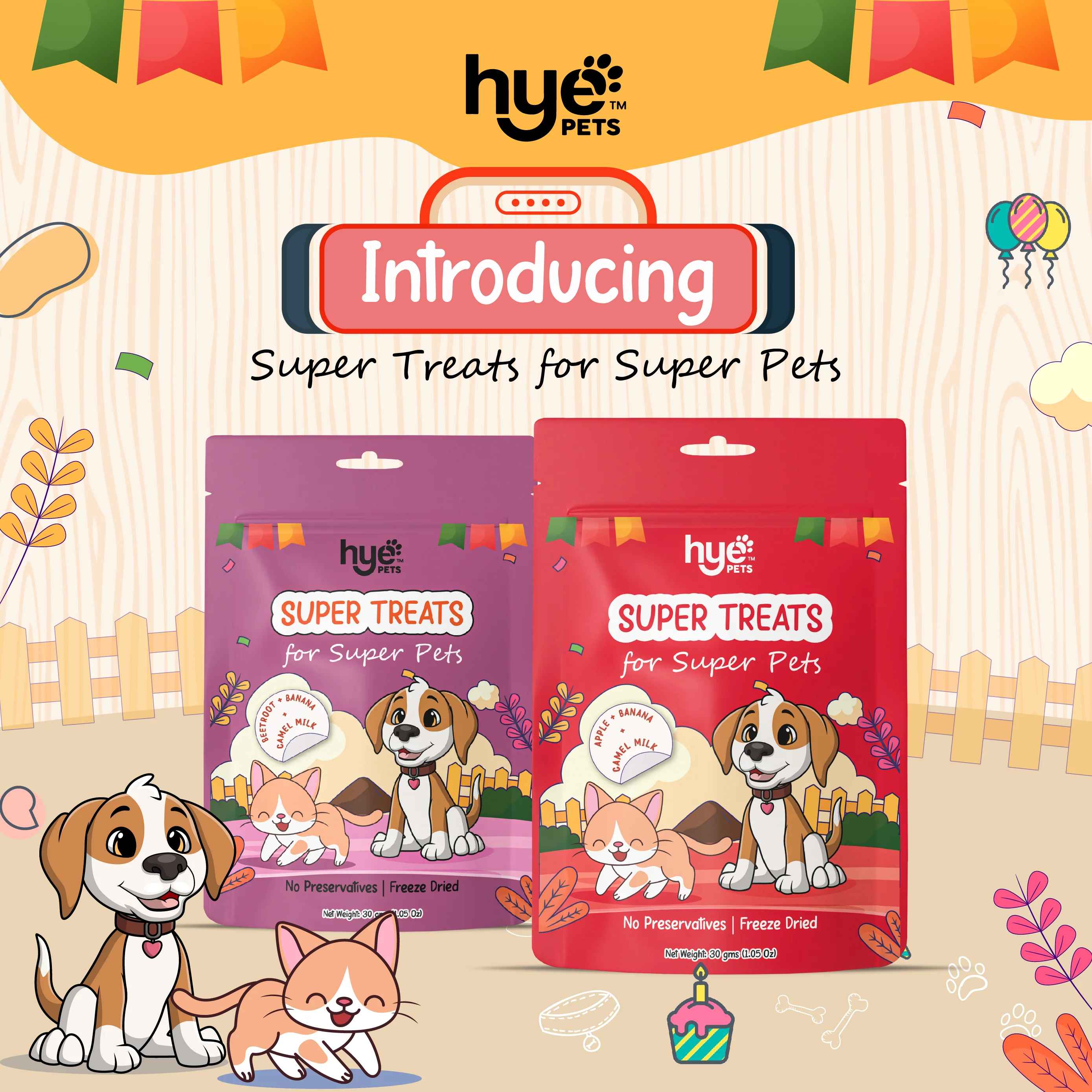 HYE Pets Freeze Dried Treats with Camel Milk, Beetroot and Banana for Dogs and Cats - Image 3