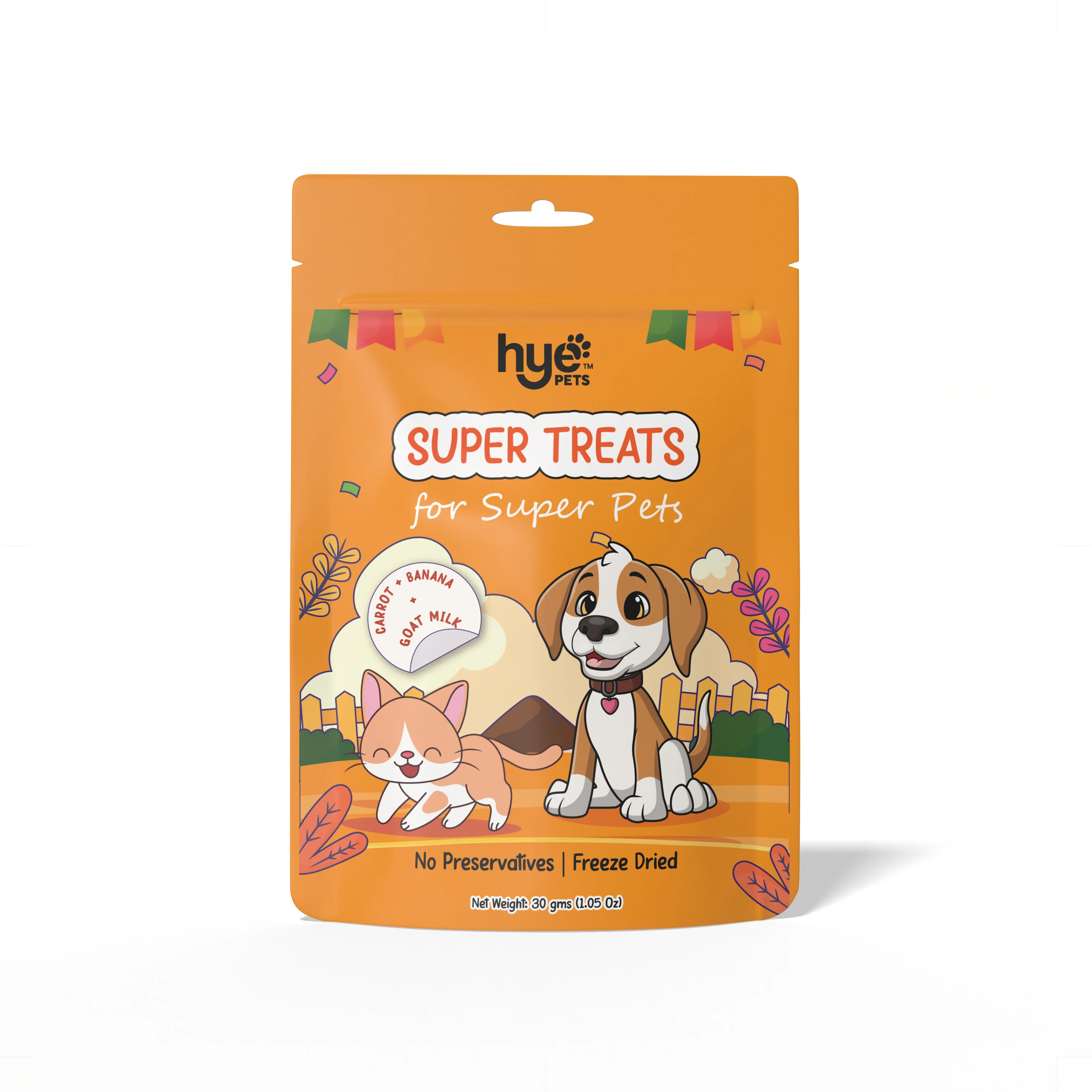 HYE Pets Freeze Dried Treats with Goat Milk, Carrot, and Banana for Dogs and Cats