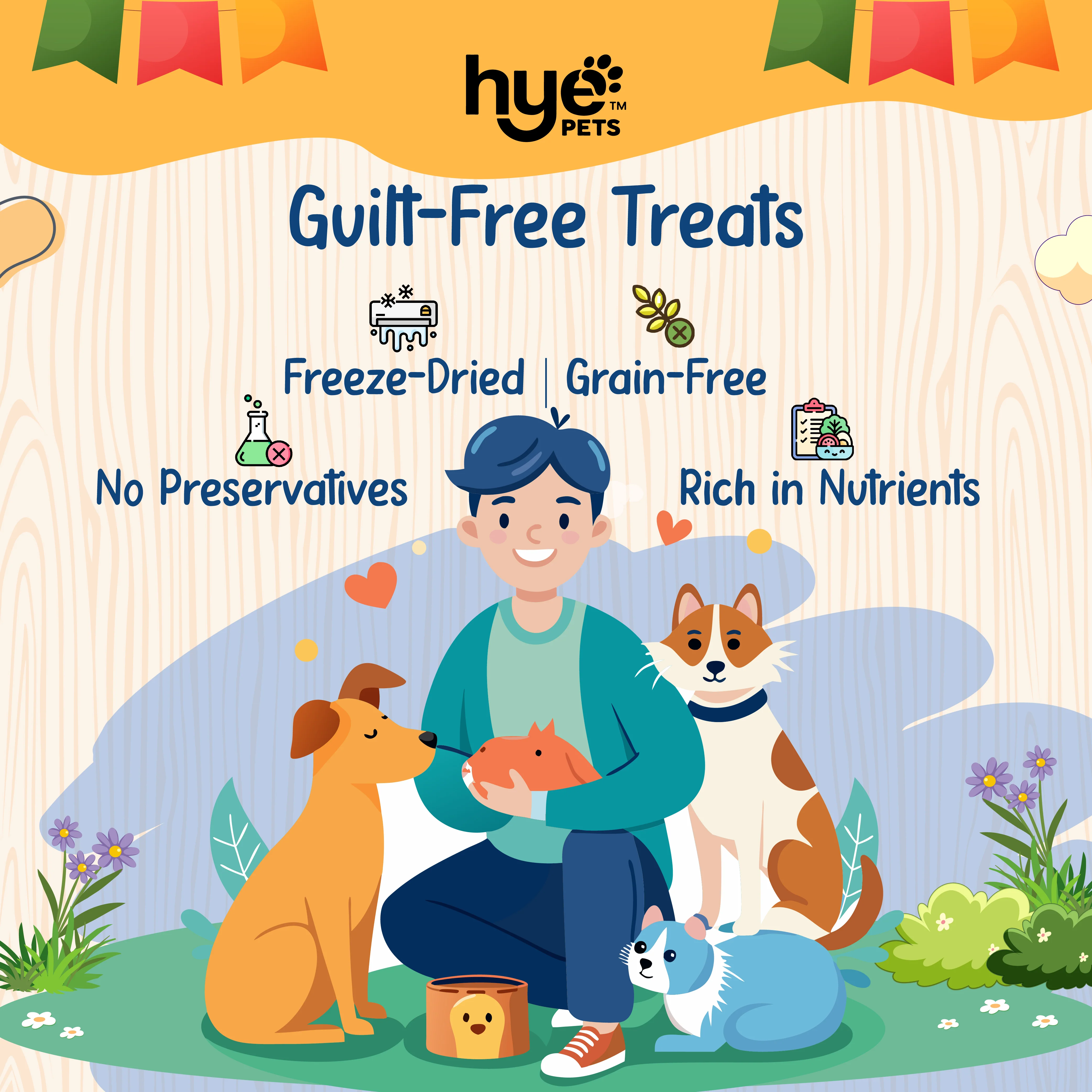 HYE Pets Freeze Dried Treats with Goat Milk, Carrot, and Banana for Dogs and Cats - Image 2