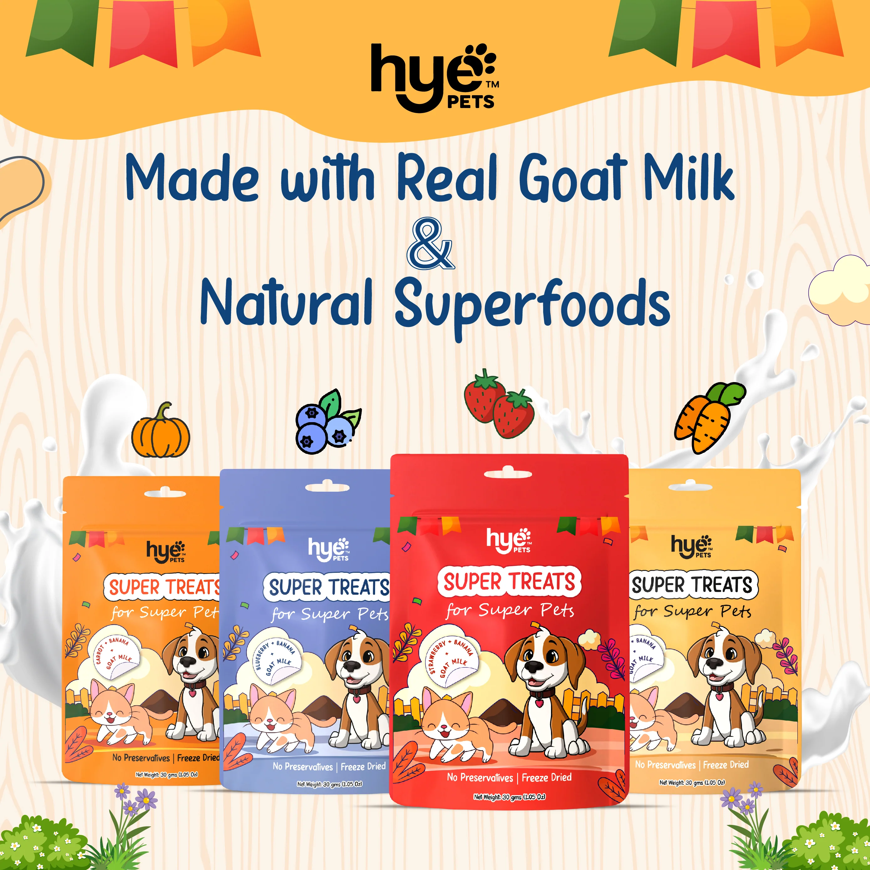 HYE Pets Freeze Dried Treats with Goat Milk, Strawberry, and Banana for Dogs and Cats - Image 4