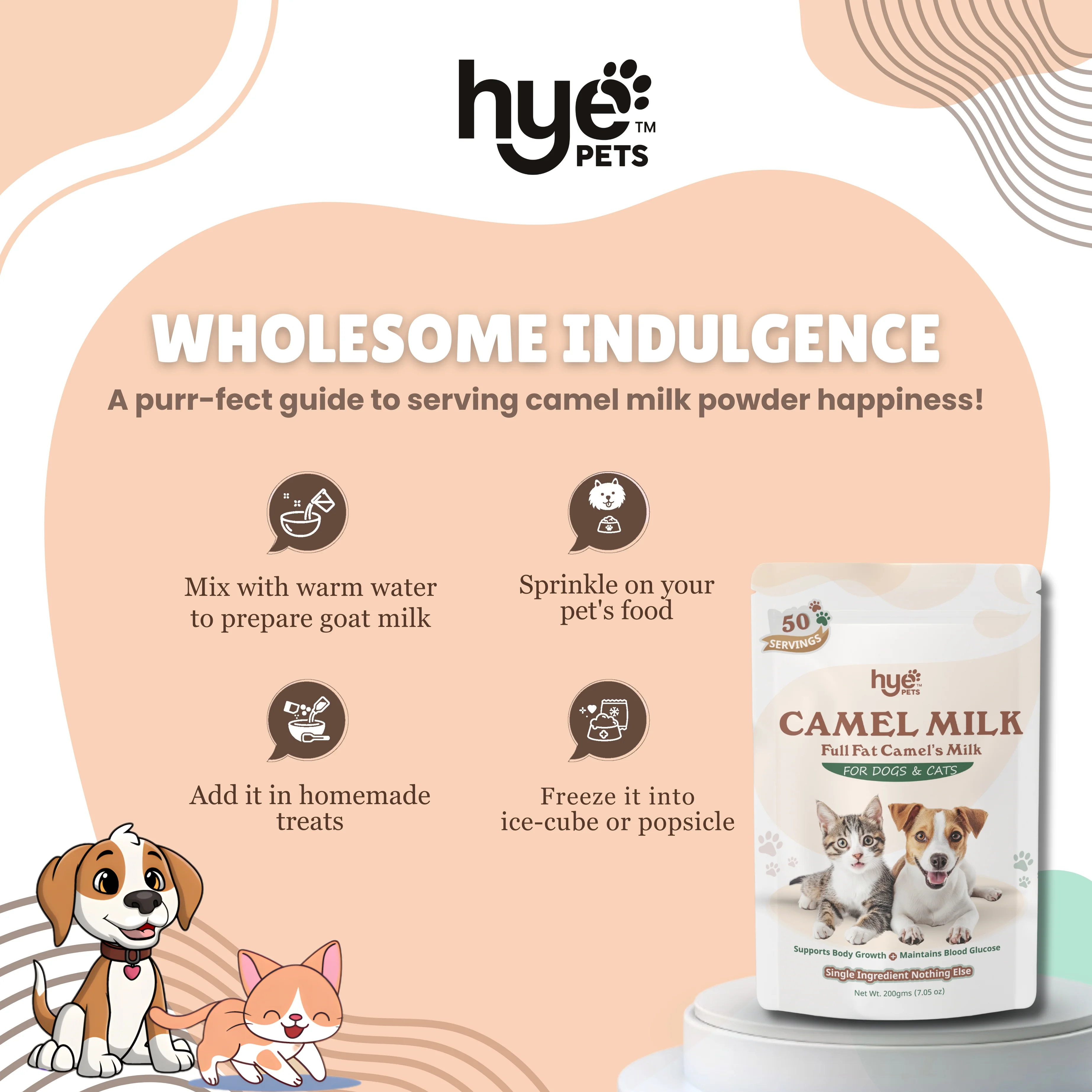 HYE Pets Nutrient Rich Full Fat Camel Milk Powder for Dogs and Cats - Image 3