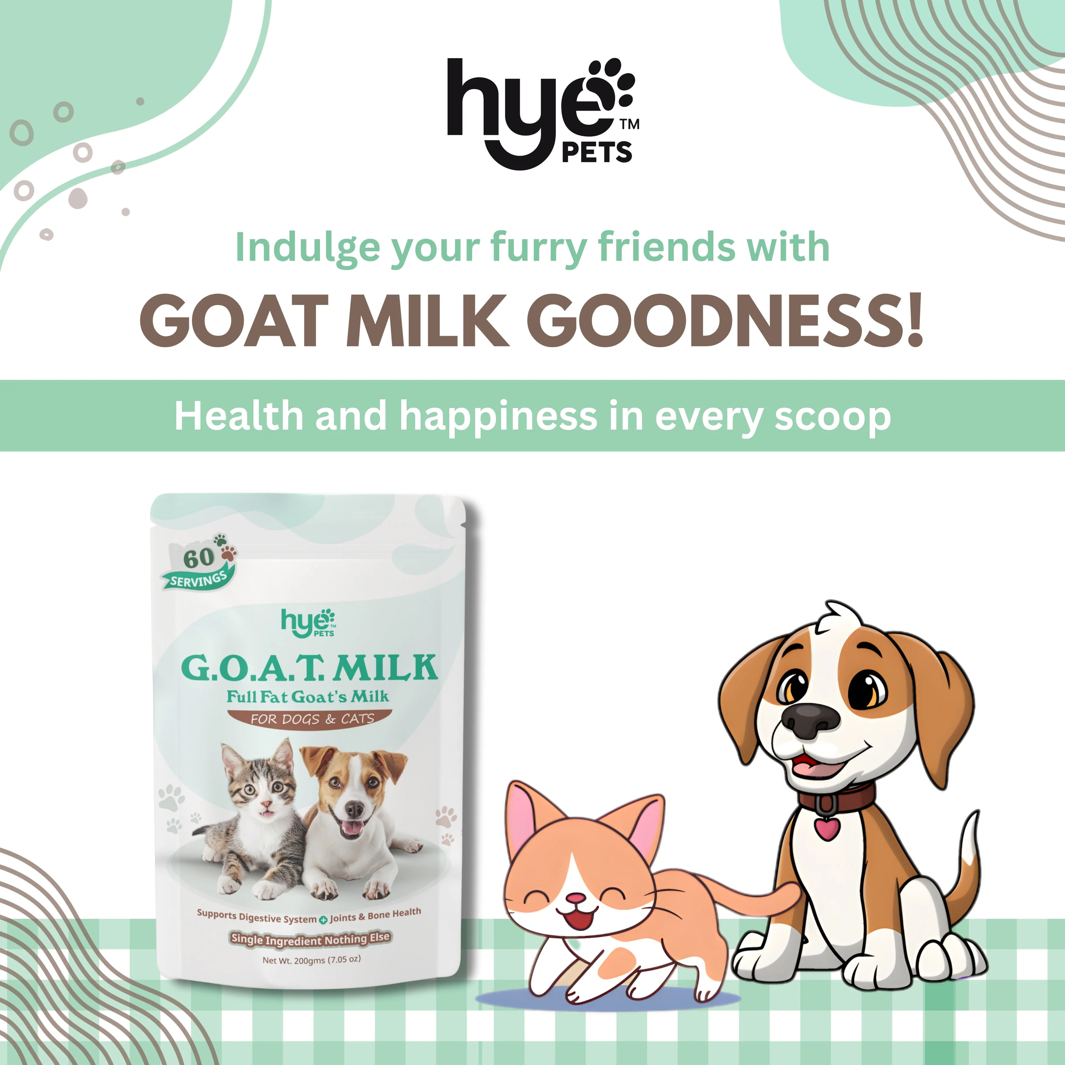 HYE Pets Nutrient-Rich Full Fat Goat Milk Powder for Dogs and Cats - Image 2