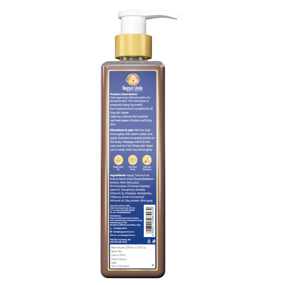 Dogsee Veda Hypoallergenic Oatmeal Shampoo for Dogs (200ml) - Image 3