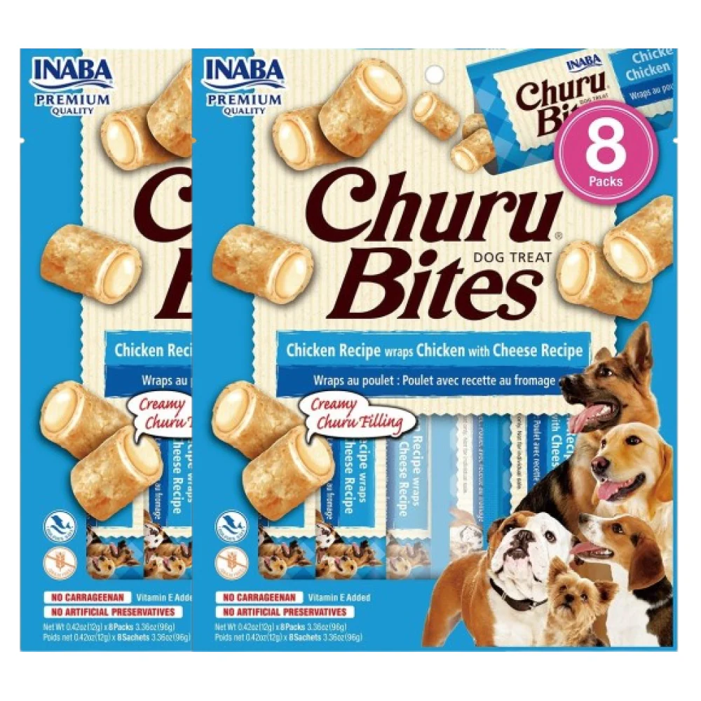 INABA Churu Bites Chicken Recipe Wraps Chicken with Cheese Flavour Dog Treats - Image 2
