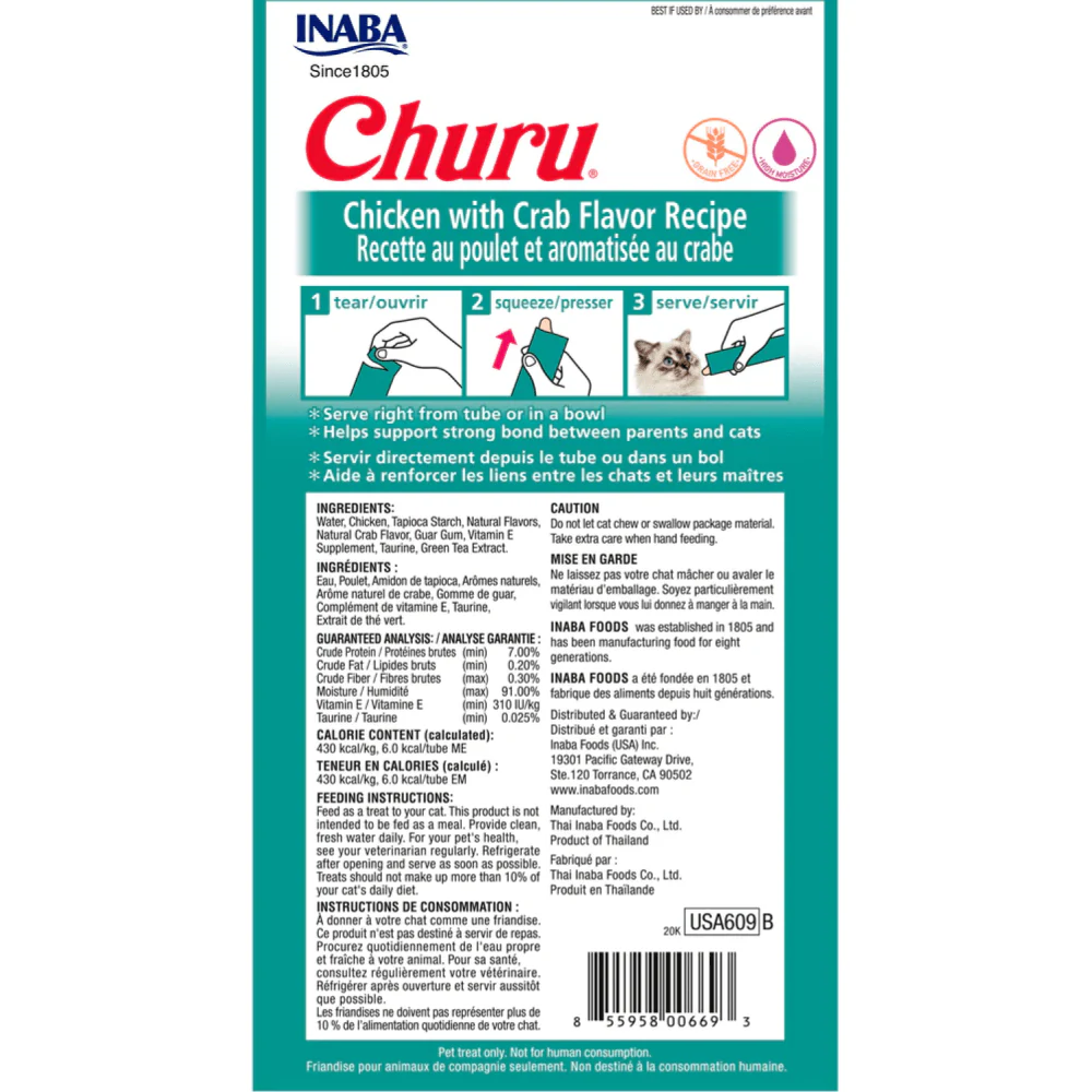 INABA Churu Chicken with Crab Creamy Cat Treats - Image 2