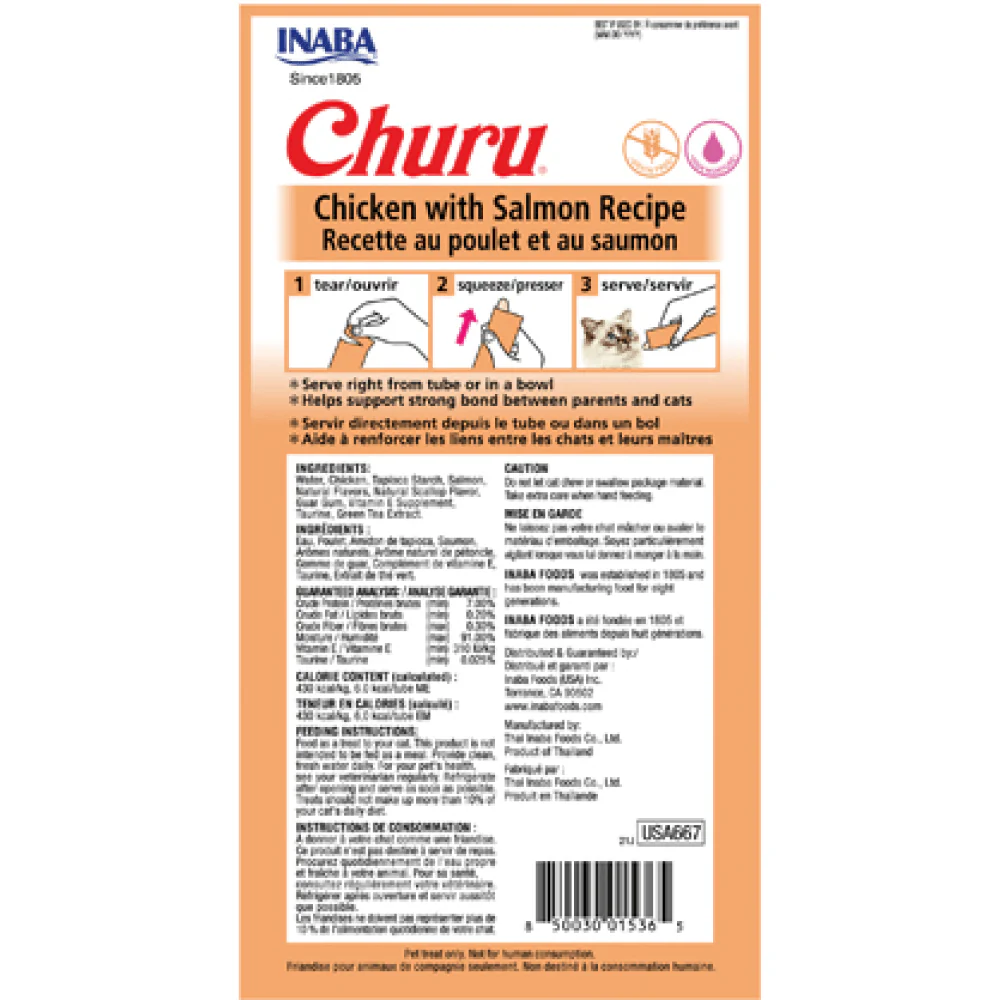INABA Churu Chicken with Salmon Cat Treats - Image 2