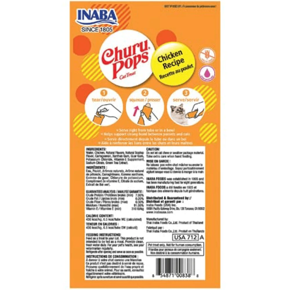 INABA Churu Pops Chicken Flavour Cat Treat - Image 2