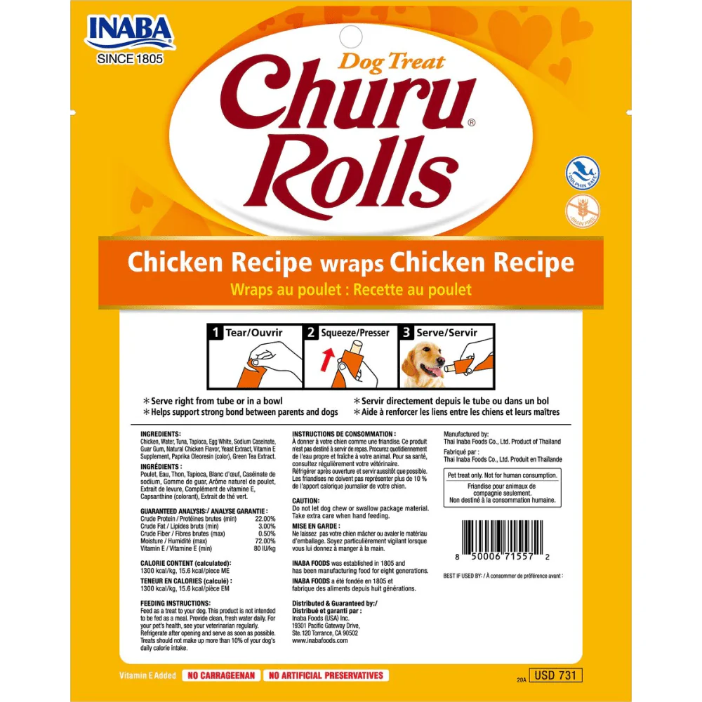 INABA Churu Roll Chicken Recipe Wraps Chicken Recipe Dog Treats - Image 7