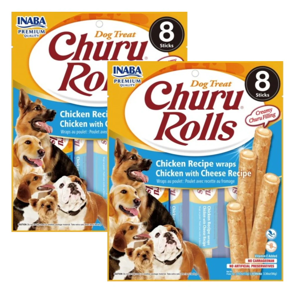 INABA Churu Roll Chicken Recipe Wraps Chicken with Cheese Recipe Dog Treats - Image 2