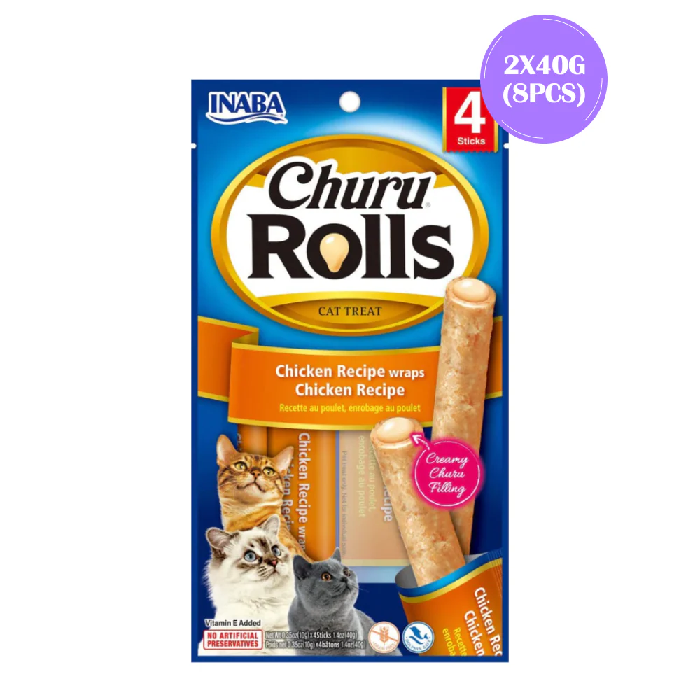 INABA Churu Rolls Chicken Recipe Wraps Chicken Recipe Cat Treats - Image 2