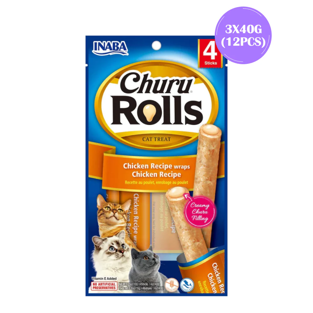 INABA Churu Rolls Chicken Recipe Wraps Chicken Recipe Cat Treats - Image 3