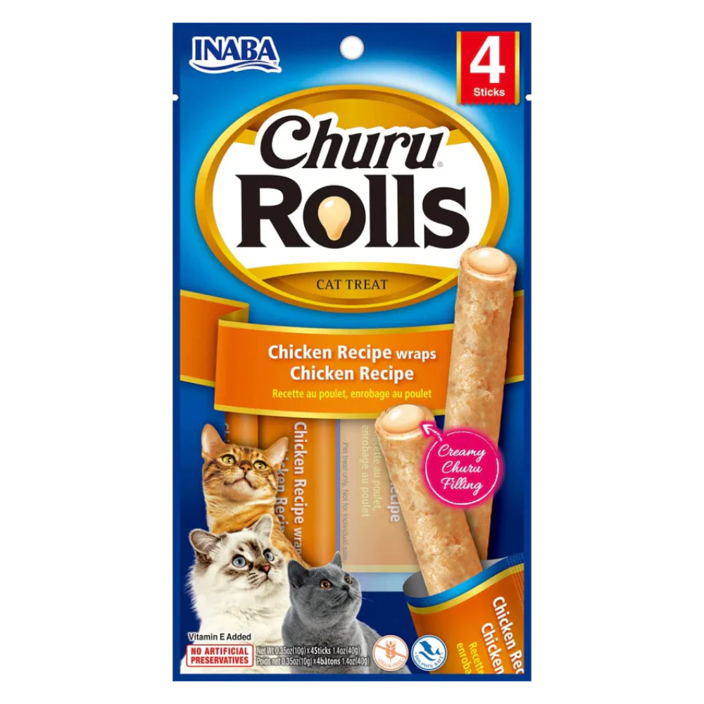 INABA Churu Rolls Chicken Recipe Wraps Chicken Recipe Cat Treats - Image 4