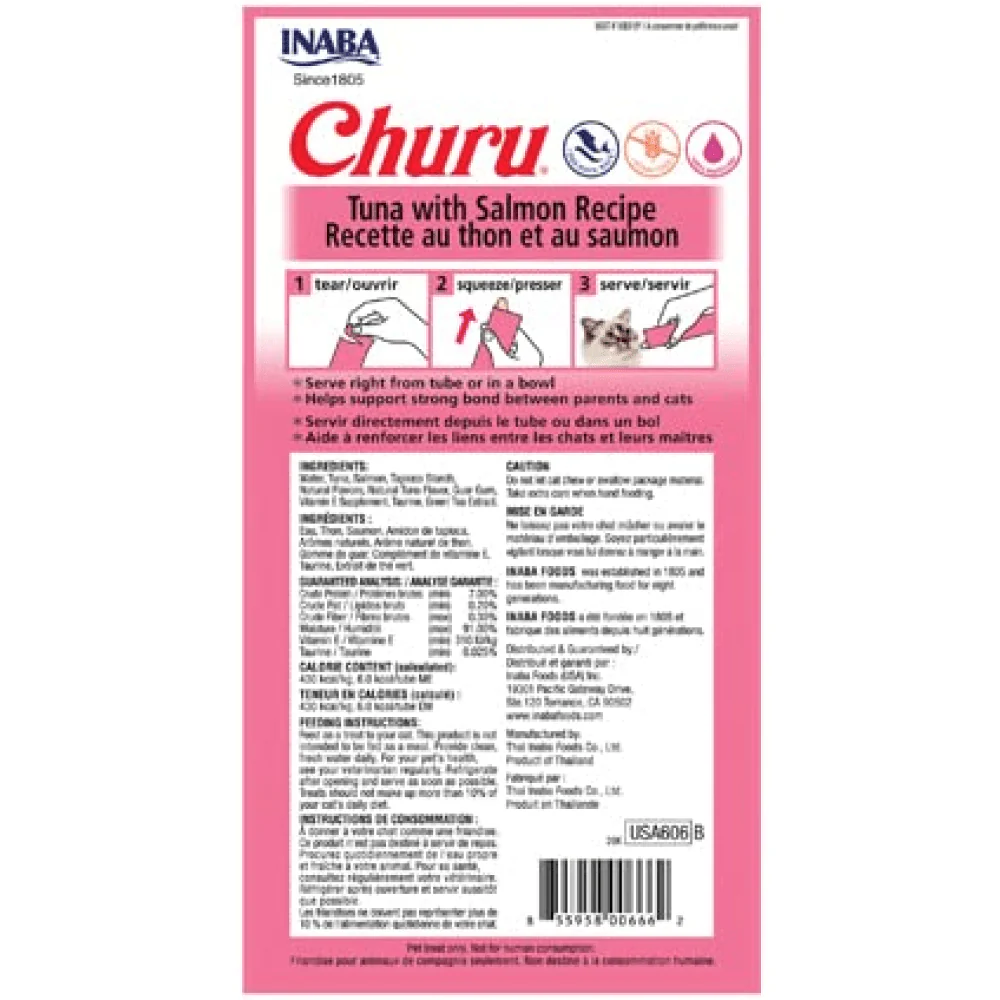 INABA Churu Tuna with Salmon Cat Treats - Image 2