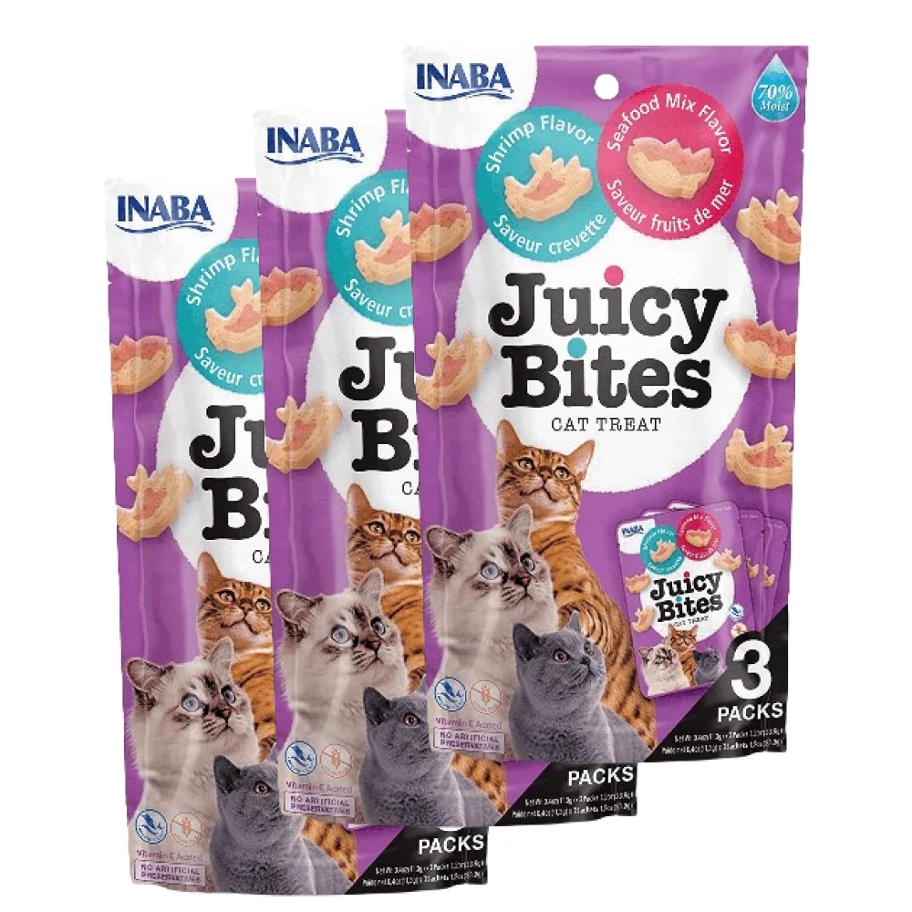INABA Juicy Bites Shrimp and Seafood Mix Flavoured Cat Treats - Image 5