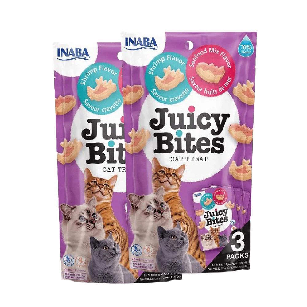 INABA Juicy Bites Shrimp and Seafood Mix Flavoured Cat Treats - Image 6