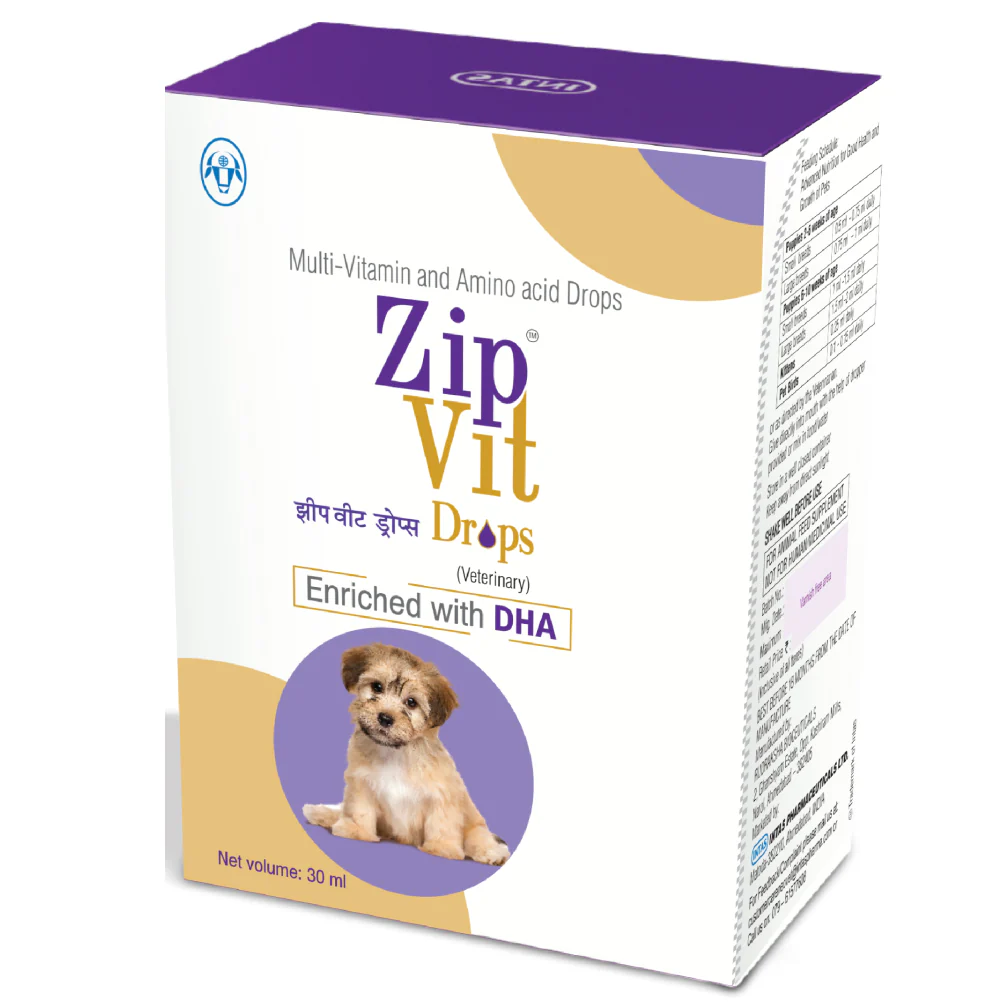 Intas Zipvit Drops Multi Vitamin Supplement for Puppies and Kitten (30ml) - Image 3