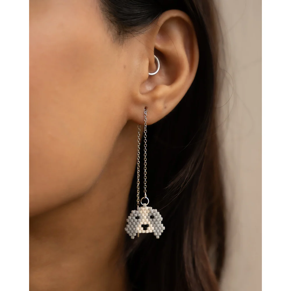 Jenni & Janki Handcrafted Miyuki Dog Earrings - Image 4