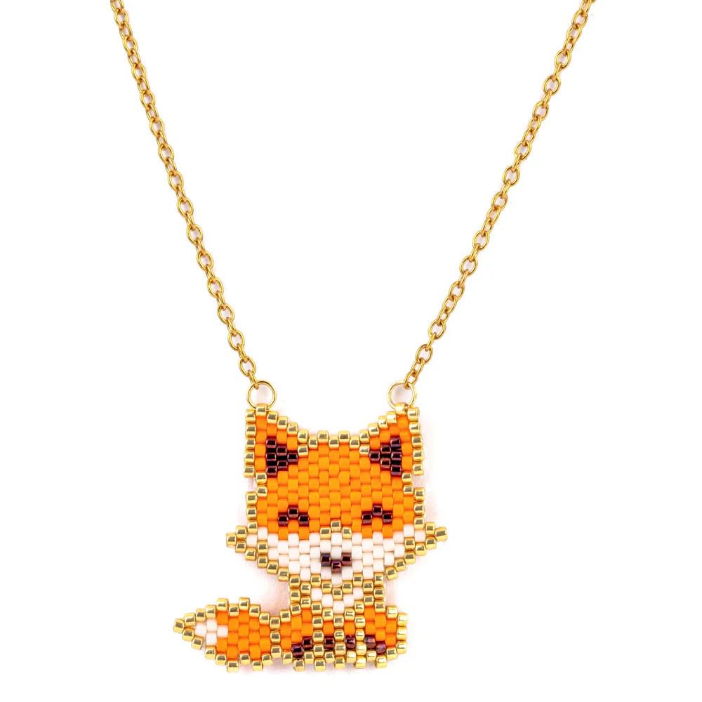 Jenni & Janki Handcrafted Miyuki Fox Necklace