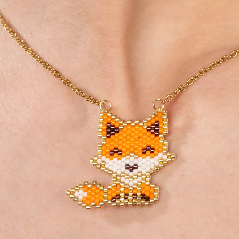 Jenni & Janki Handcrafted Miyuki Fox Necklace - Image 2
