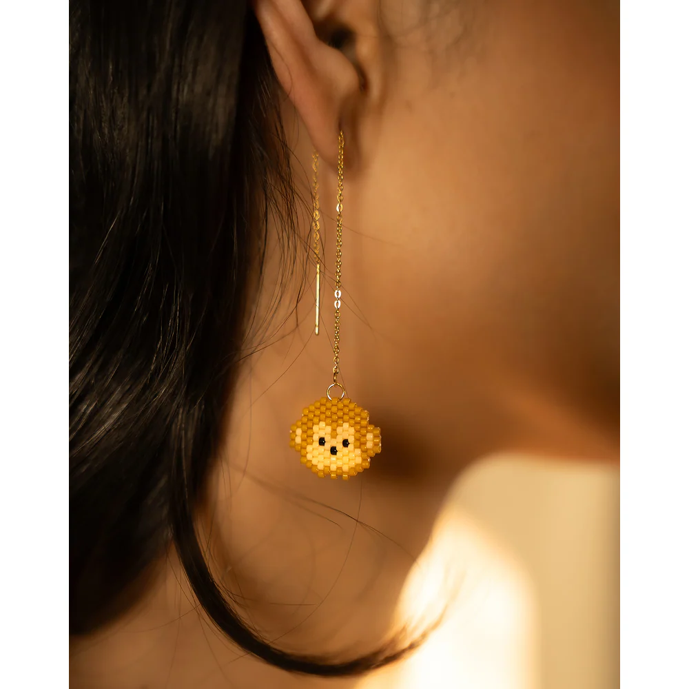 Jenni & Janki Handcrafted Miyuki Monkey Earrings - Image 3