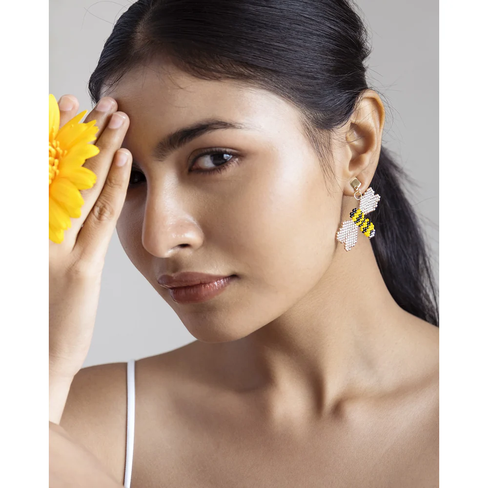 Jenni & Janki Handcrafted Miyuki Sun Bee Earrings - Image 4