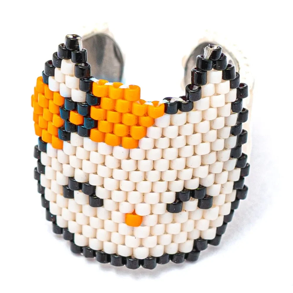 Jenni & Janki Sweet Kitty Face Miyuki Delica Beaded Ring