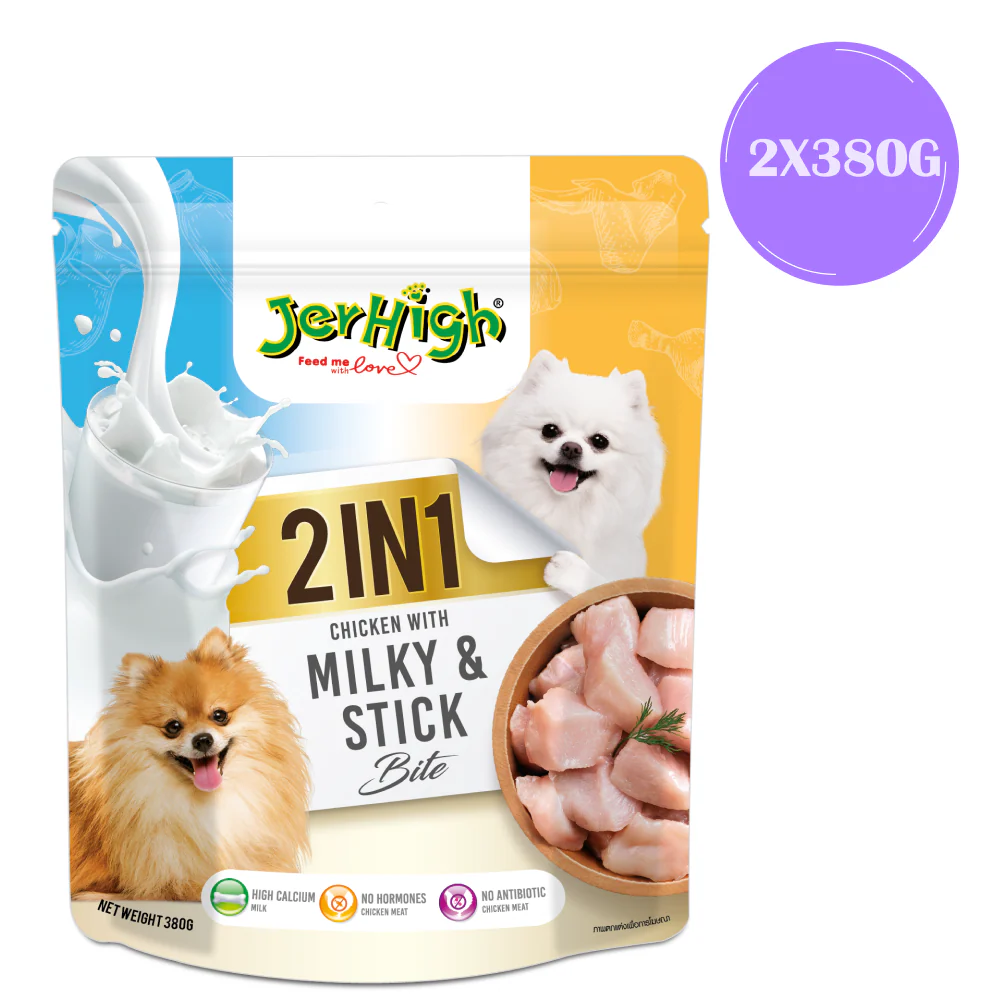 JerHigh 2in1 Milky & Stick Bite Dog Treats - Image 3