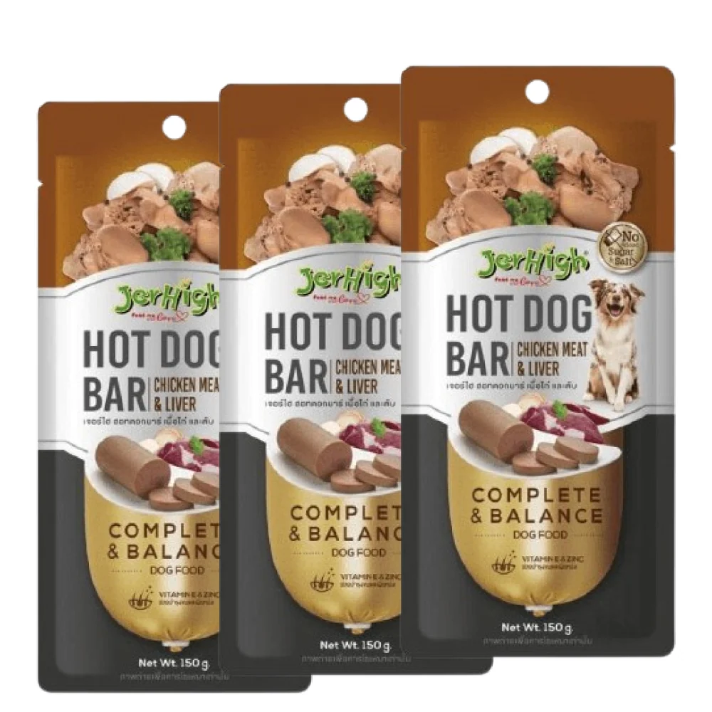 JerHigh Hot Dog Bar Chicken Meat and Liver Dog Treats - Image 2