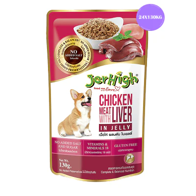 JerHigh Chicken with Liver in Jelly Dog Wet Food - Image 3