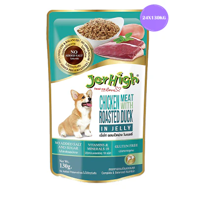 JerHigh Chicken with Roasted Duck in Jelly Wet Dog Food - Image 3