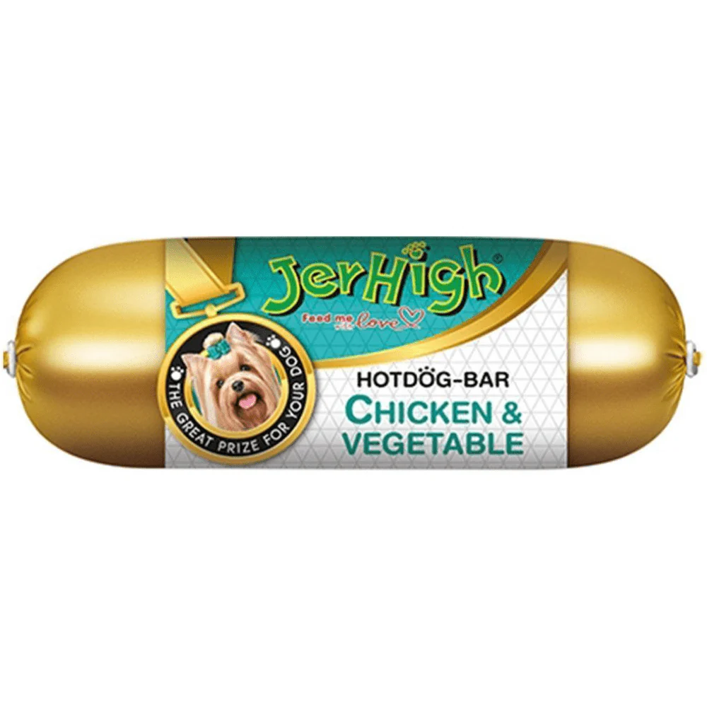 JerHigh Chicken & Vegetable Hot Dog Bar Dog Treats - Image 2
