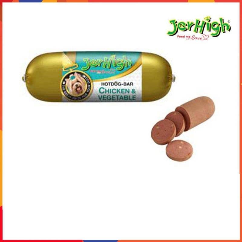 JerHigh Chicken & Vegetable Hot Dog Bar Dog Treats - Image 3