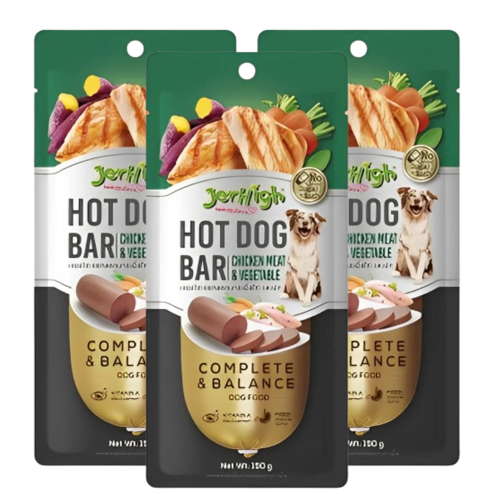 JerHigh Chicken & Vegetable Hot Dog Bar Dog Treats - Image 5