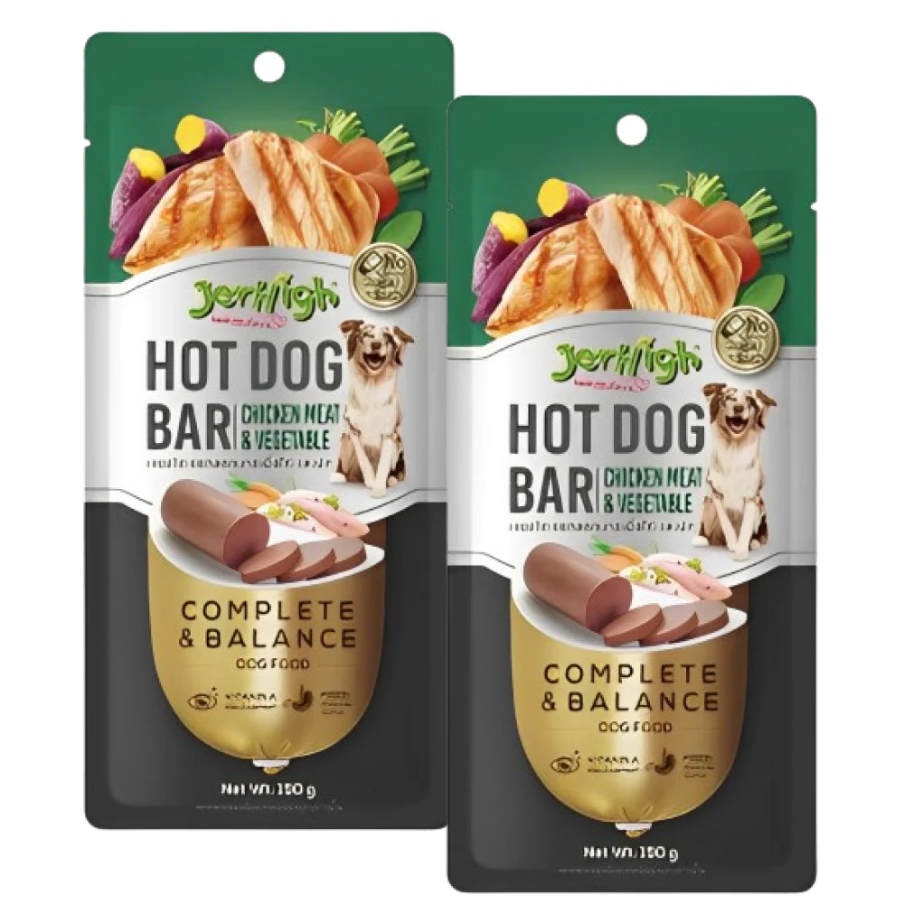 JerHigh Chicken & Vegetable Hot Dog Bar Dog Treats - Image 6