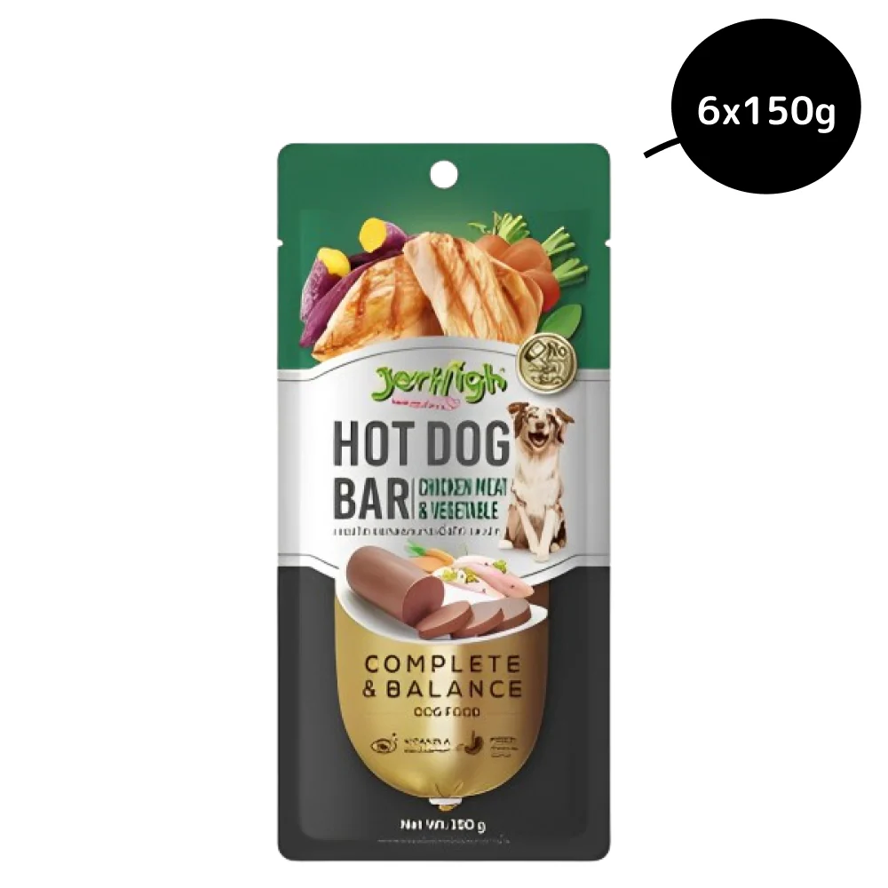 JerHigh Chicken & Vegetable Hot Dog Bar Dog Treats - Image 7