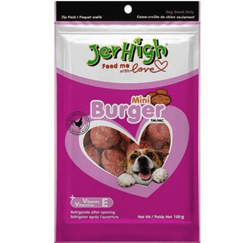 JerHigh Mini Burger Dog Treats - Image 2