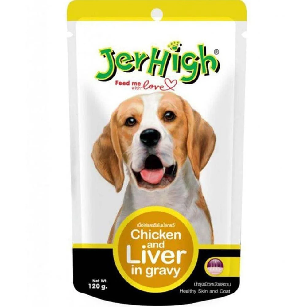 JerHigh Roasted Duck in Gravy and Chicken And Liver in Gravy Dog Wet Food Combo - Image 5