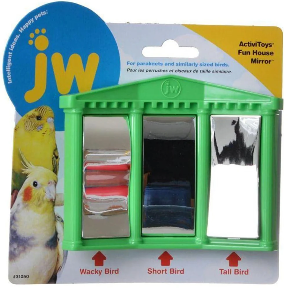 JW Activity Fun House Mirror Toy for Birds (Green) - Image 4