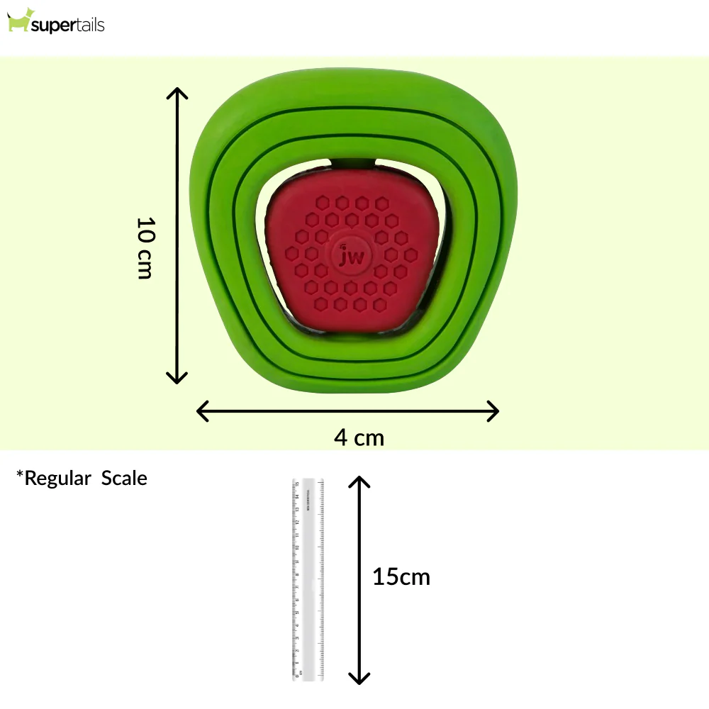 JW Apple Core Chew ee Toy for Dogs (Green/Red) - Image 2