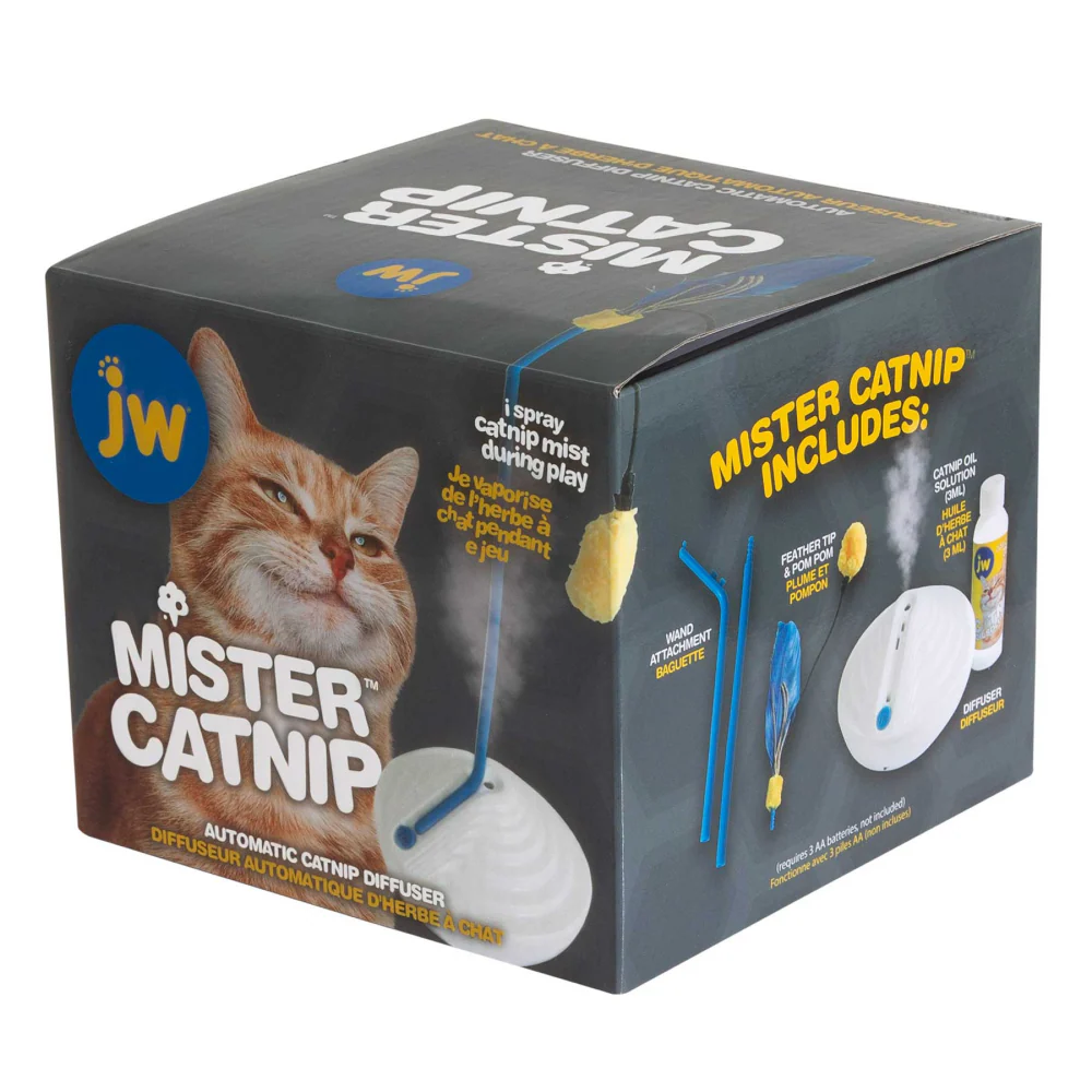 JW Catnip Mister Toy for Cats (White/Blue) - Image 3