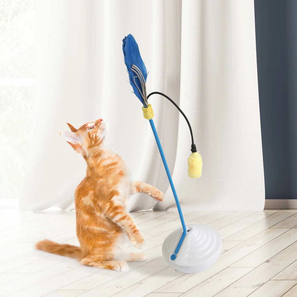 JW Catnip Mister Toy for Cats (White/Blue) - Image 4