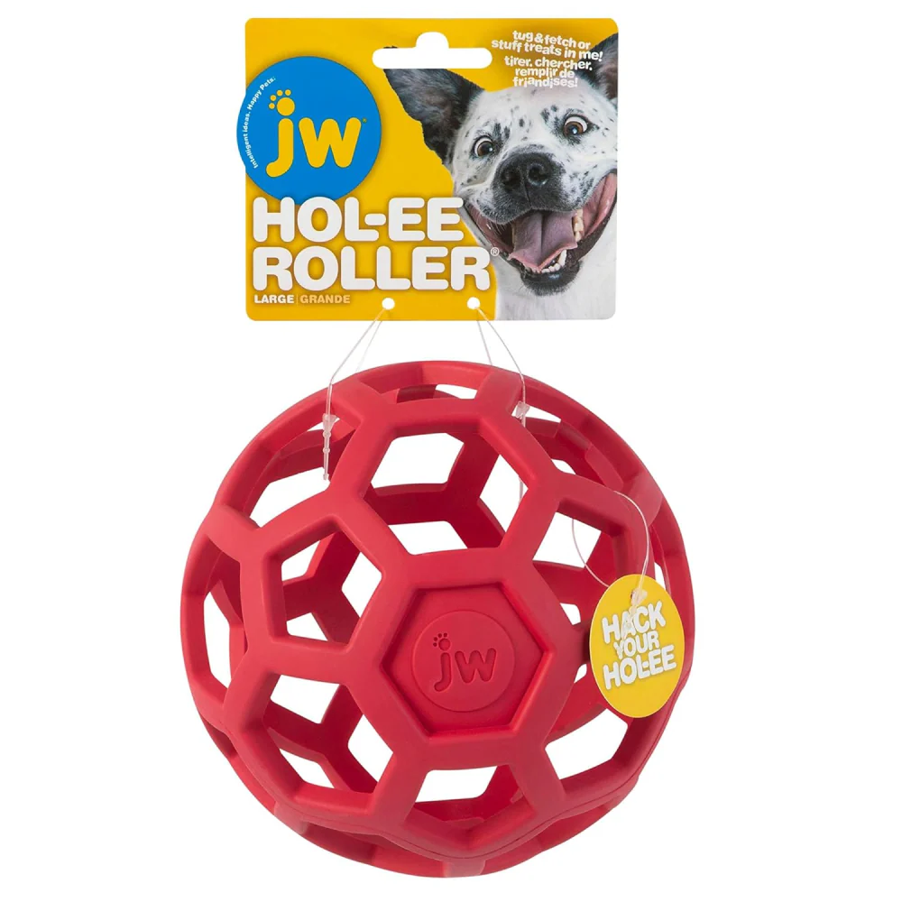 JW Hol Ee Giggler Roller Toy for Dogs (Red) - Image 3