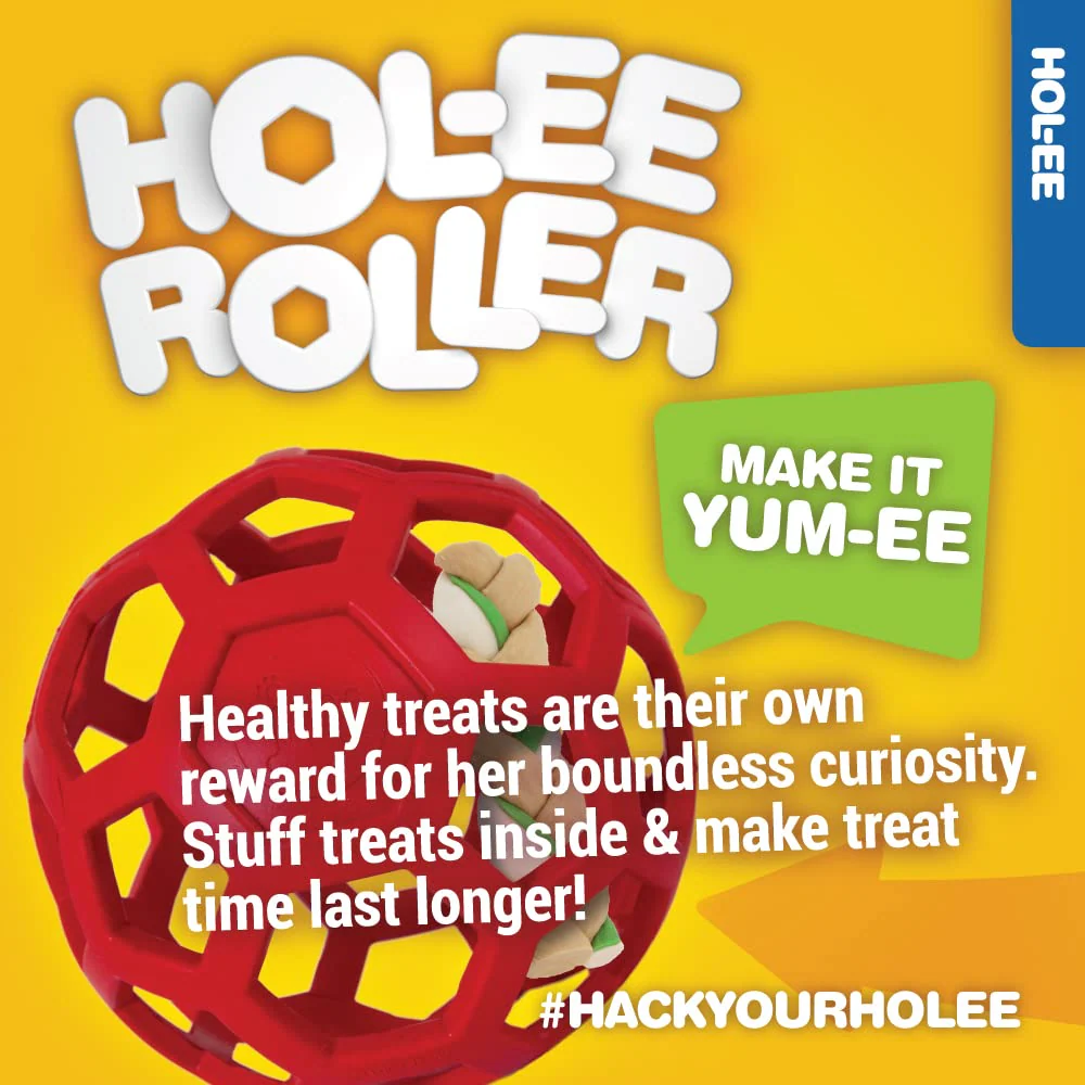 JW Hol Ee Giggler Roller Toy for Dogs (Red) - Image 4