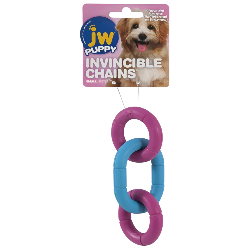 JW Invincible Chains Toy for Dogs (Blue/Pink) - Image 3