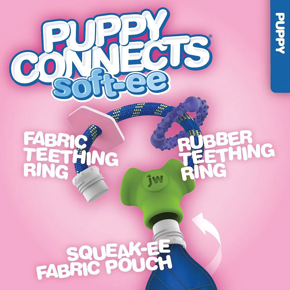 JW Puppy Connects Soft ee Toy for Dogs (Multi Colour) - Image 3