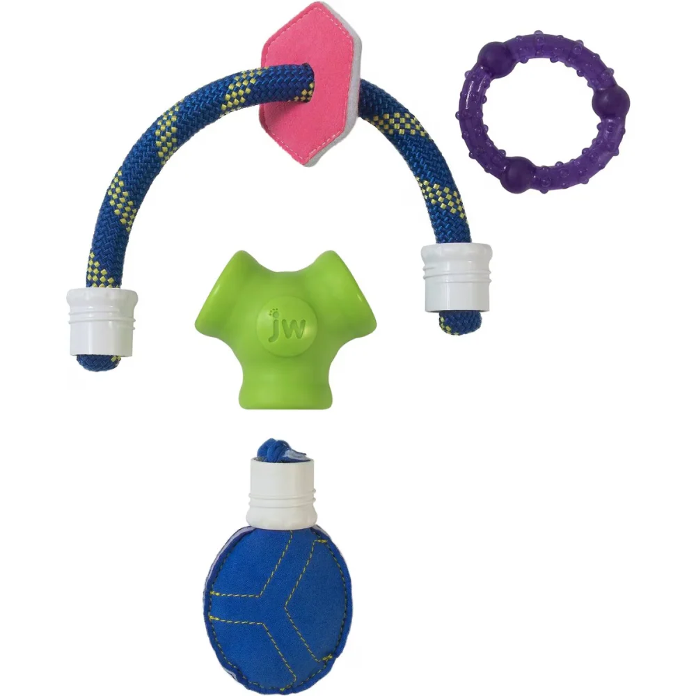 JW Puppy Connects Soft ee Toy for Dogs (Multi Colour) - Image 4