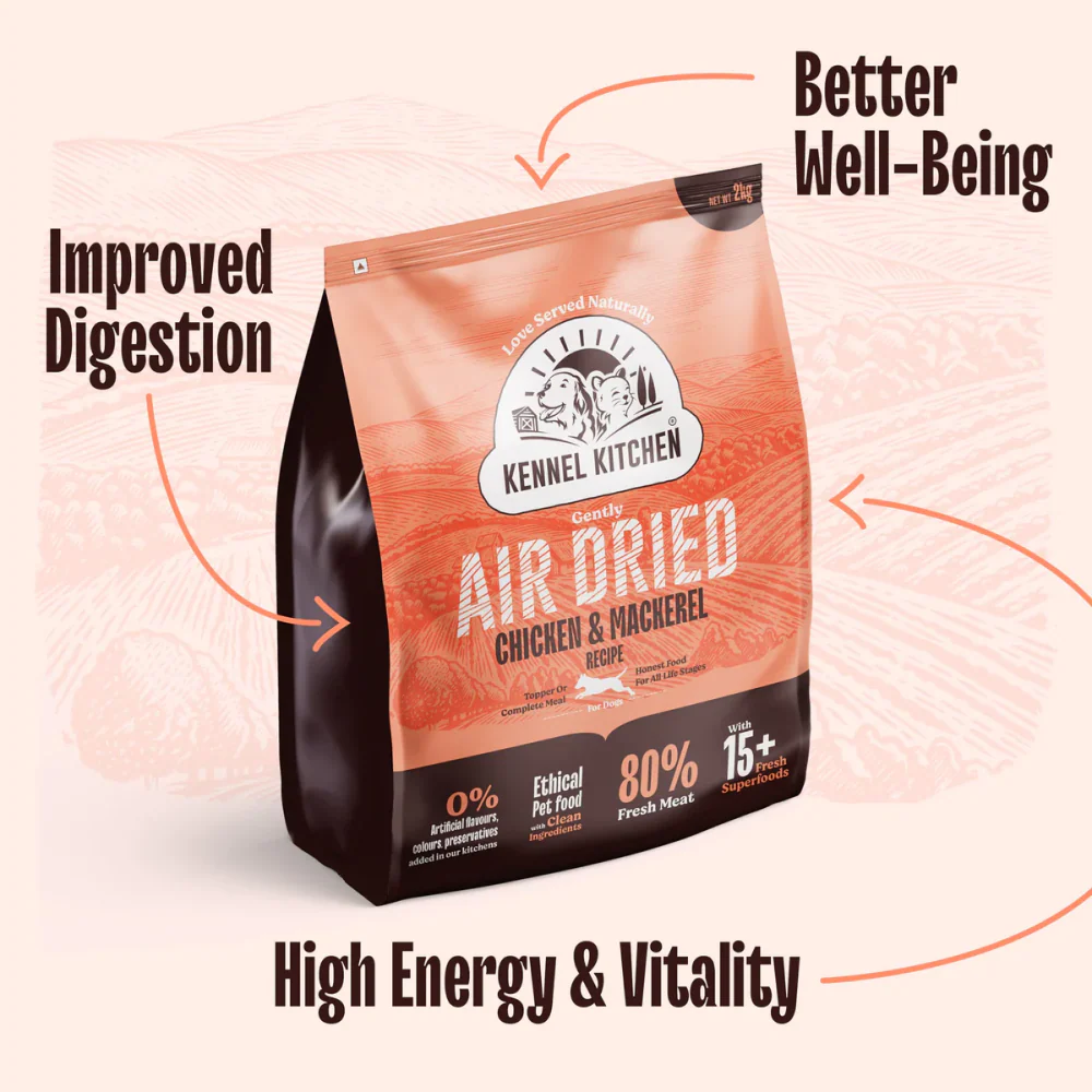 Kennel Kitchen Air Dried Chicken and Mackerel Puppy & Adult Dog Dry Food (All Life Stage) - Image 3