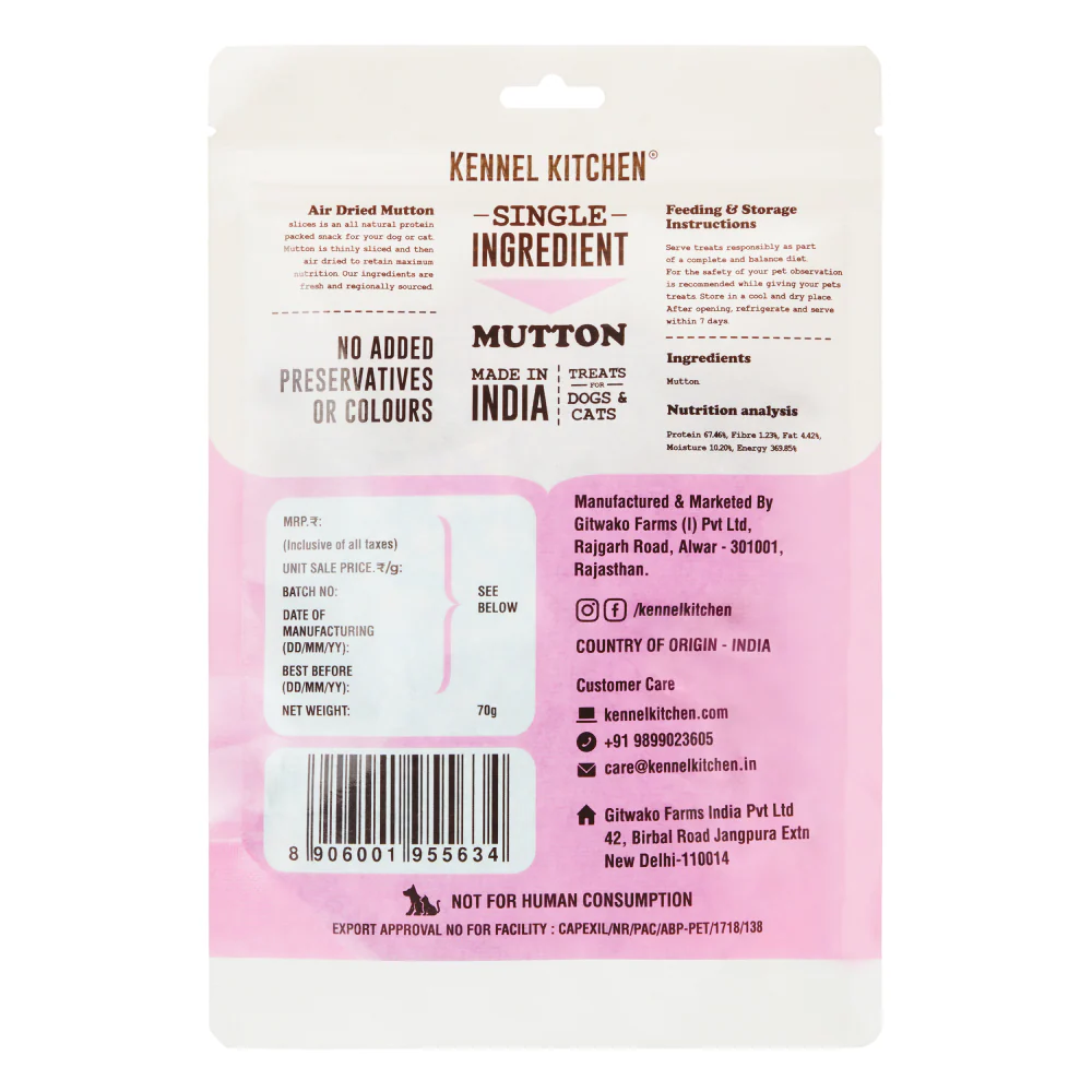 Kennel Kitchen Air Dried Mutton Jerky Dog and Cat Treats - Image 17